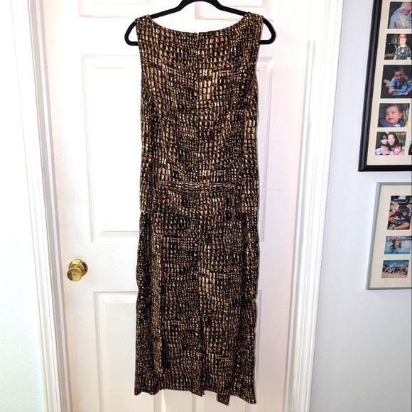 MHM Melissa Harper Alligator Print Wrap Maxi Dress with Sash Tie Size 12 - Picture 2 of 7